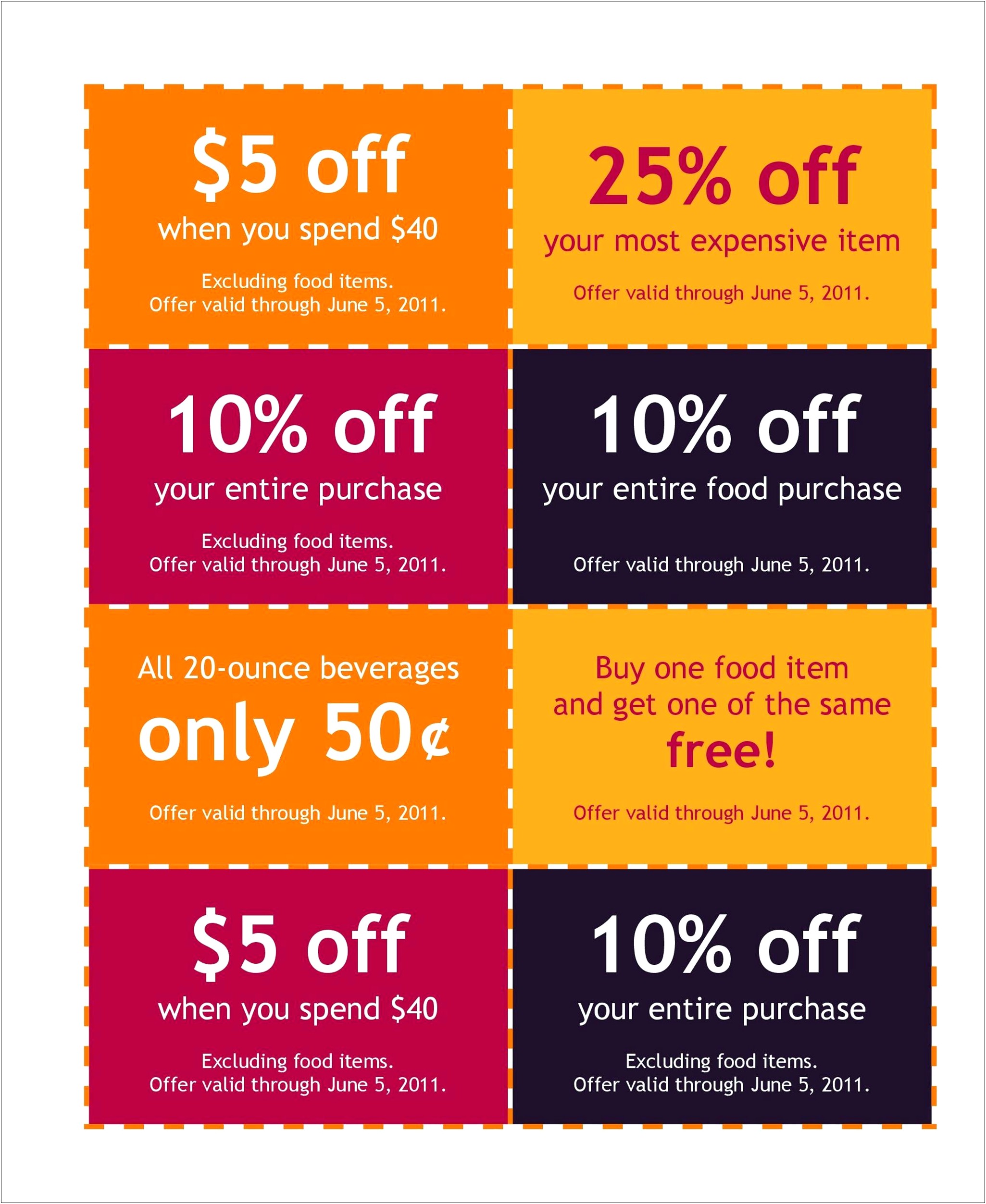 Coupon Template For One Service Free