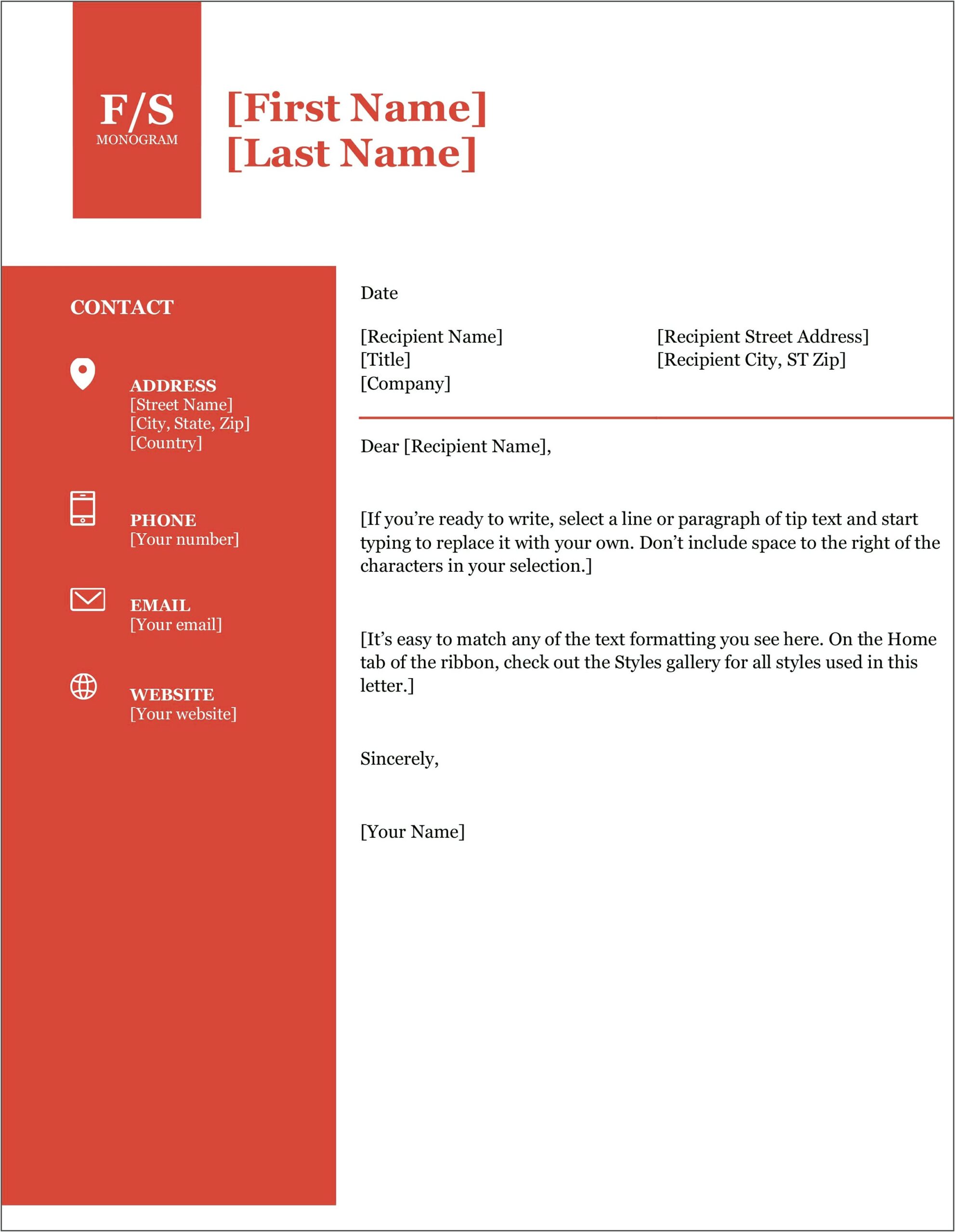 Cover Letter Template Word Doc Free