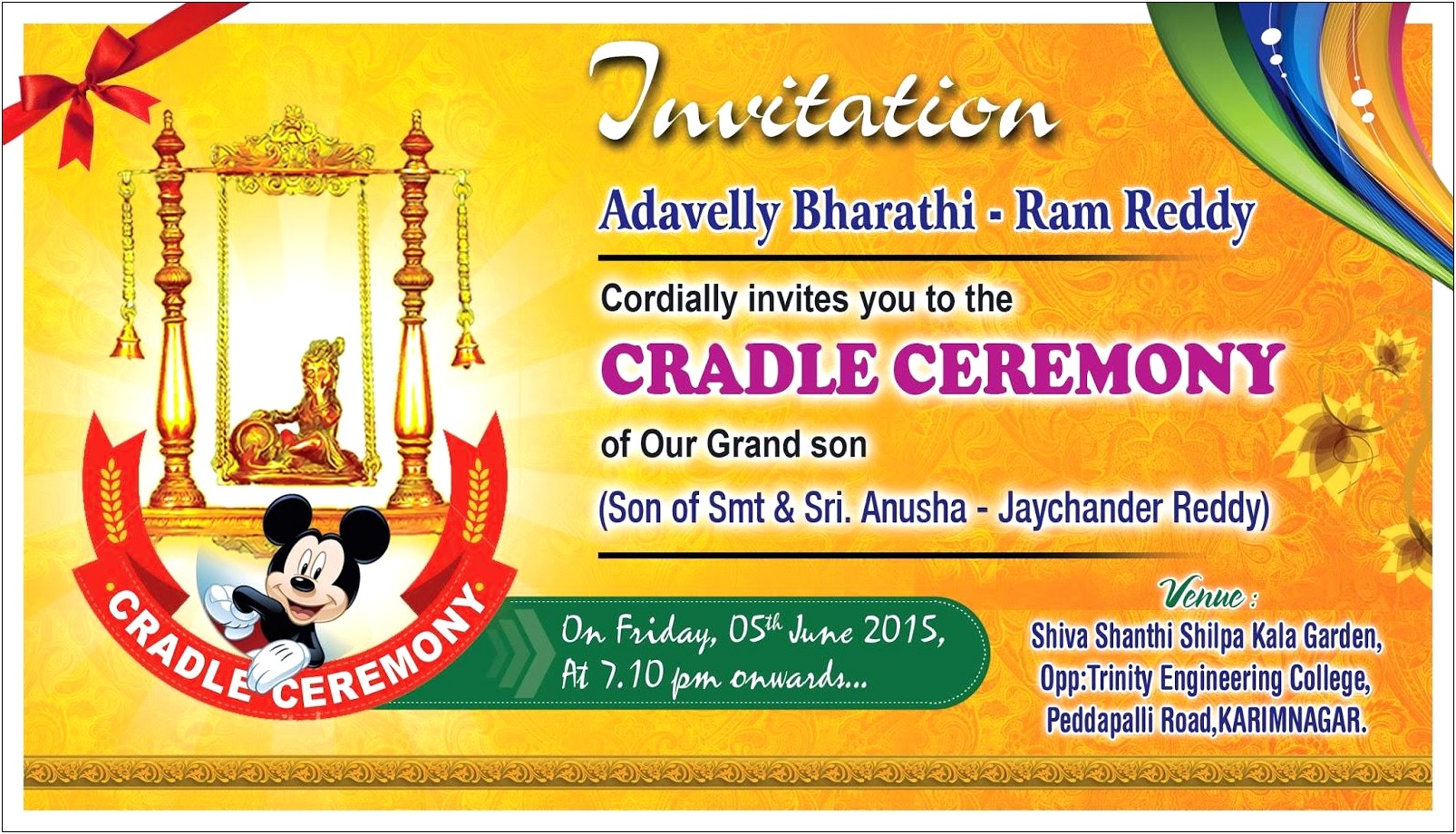 Cradle Ceremony Invitation Templates Free Download