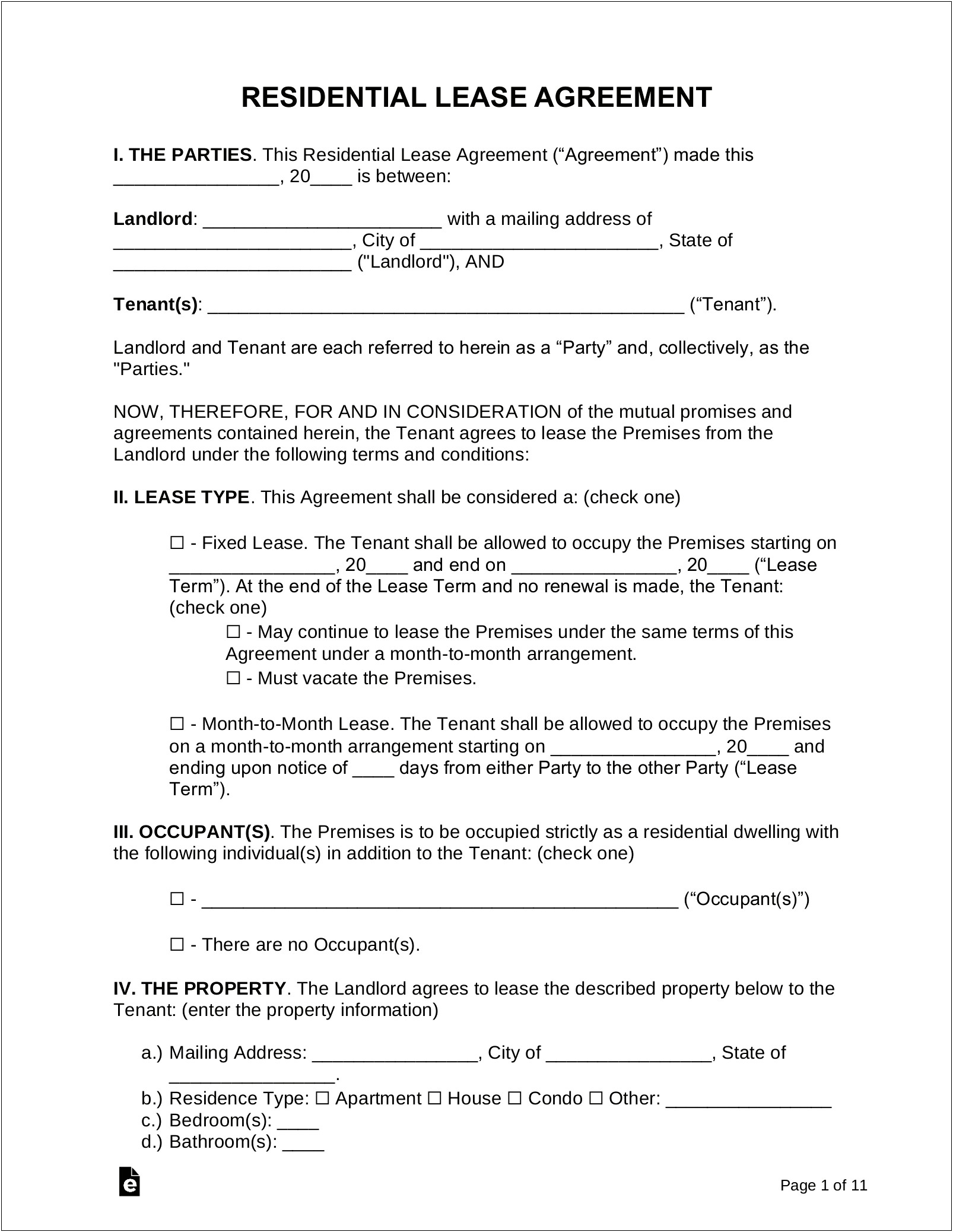 Create Free Apartment Lease Agreement Template