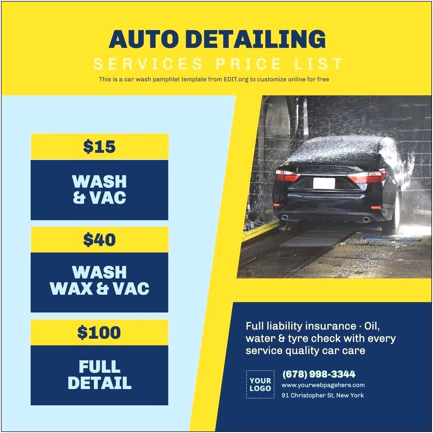 Create Free Auto Detailing Template Flyer