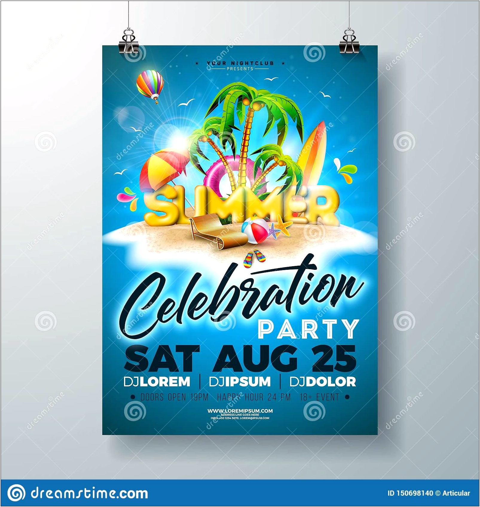 Create Free Summer Party Poster Template