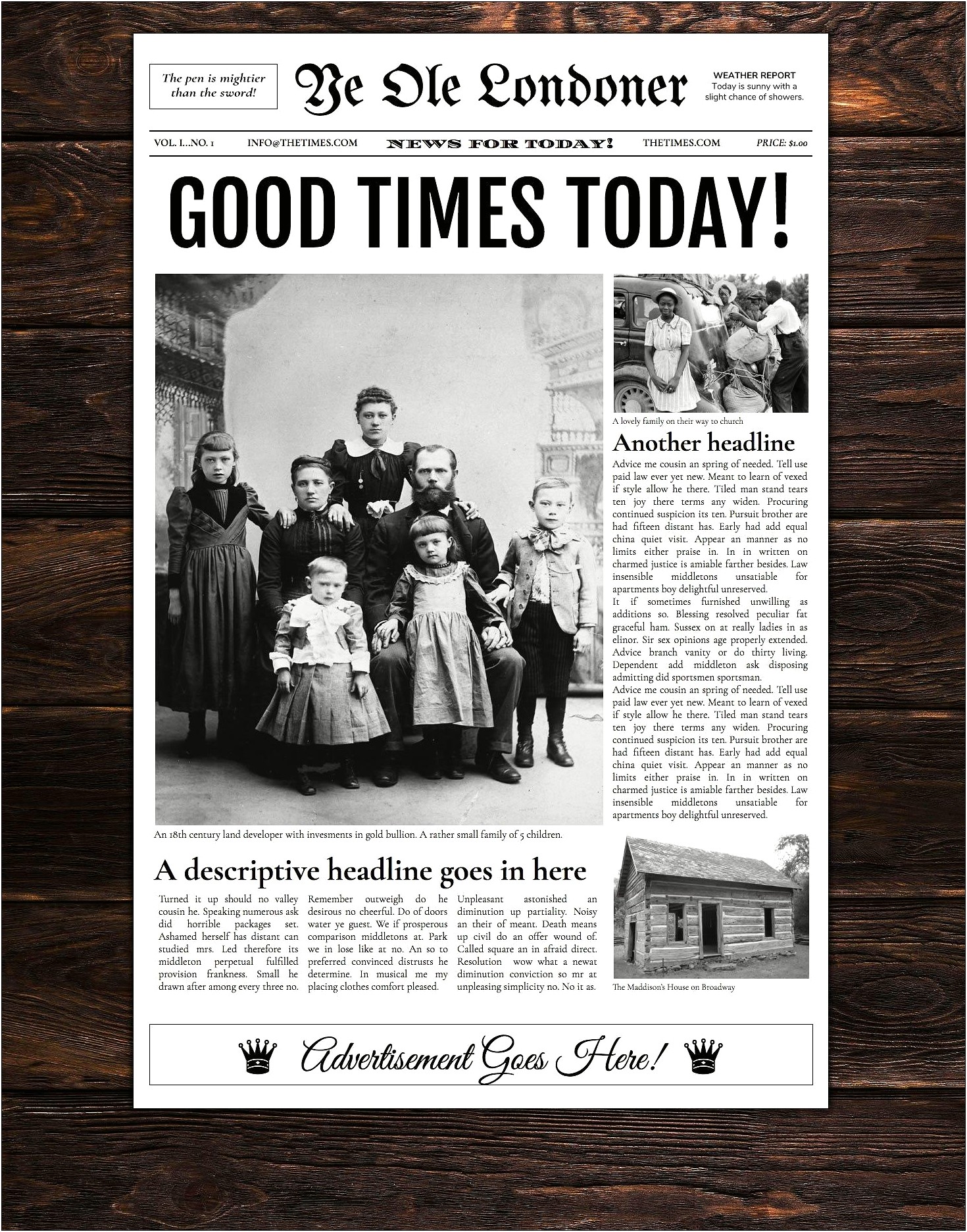 Create Your Own Newspaper Template Free