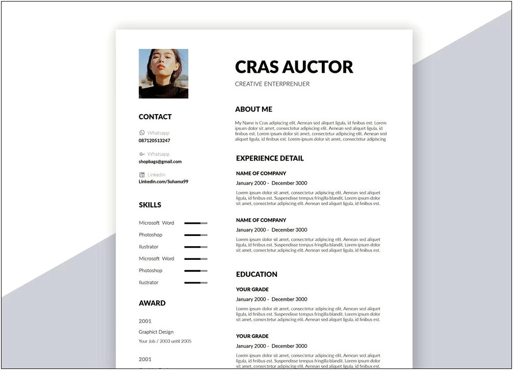 Creative Cv Template Word Free Download