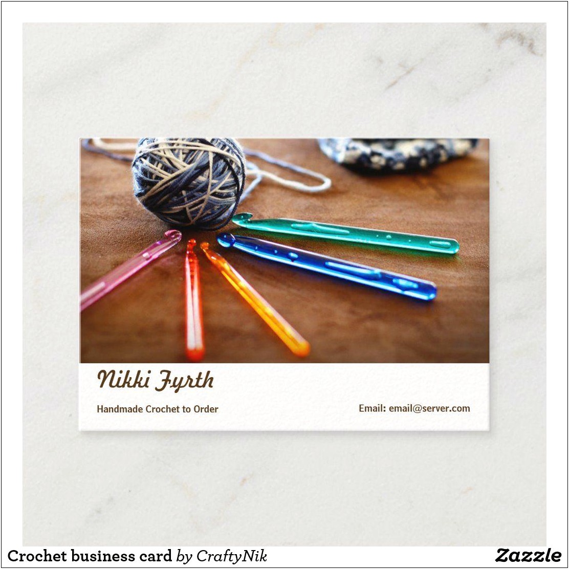 Crochet And Crafting Free Business Card Template