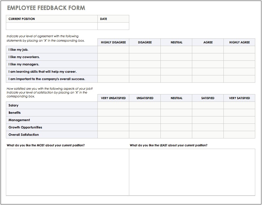 Customer Feedback Form Template Free Download