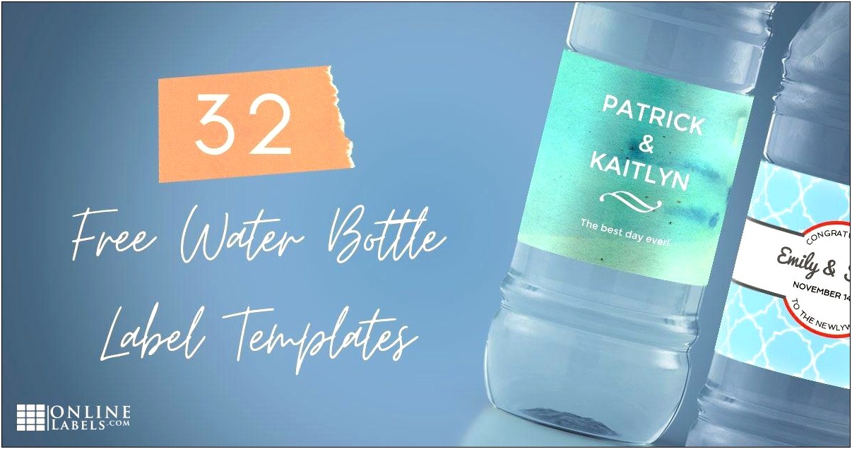 Customizable Free Printable Water Bottle Label Template