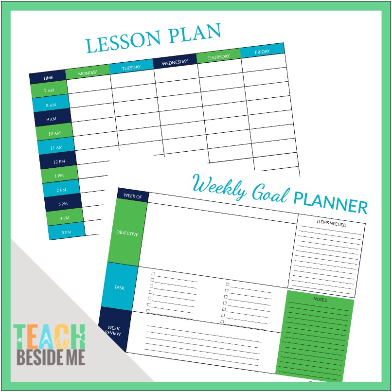 Cute Weekly Lesson Plan Template Free
