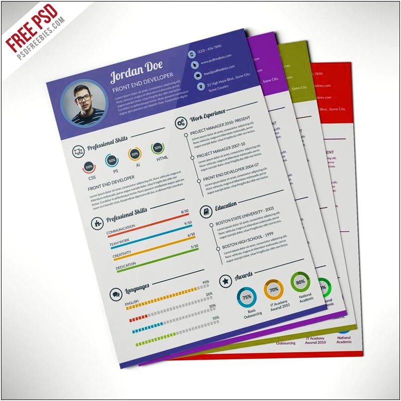 Cv Template Psd File Free Download