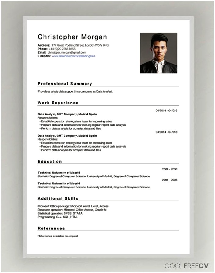 Cv Template South Africa Free Download