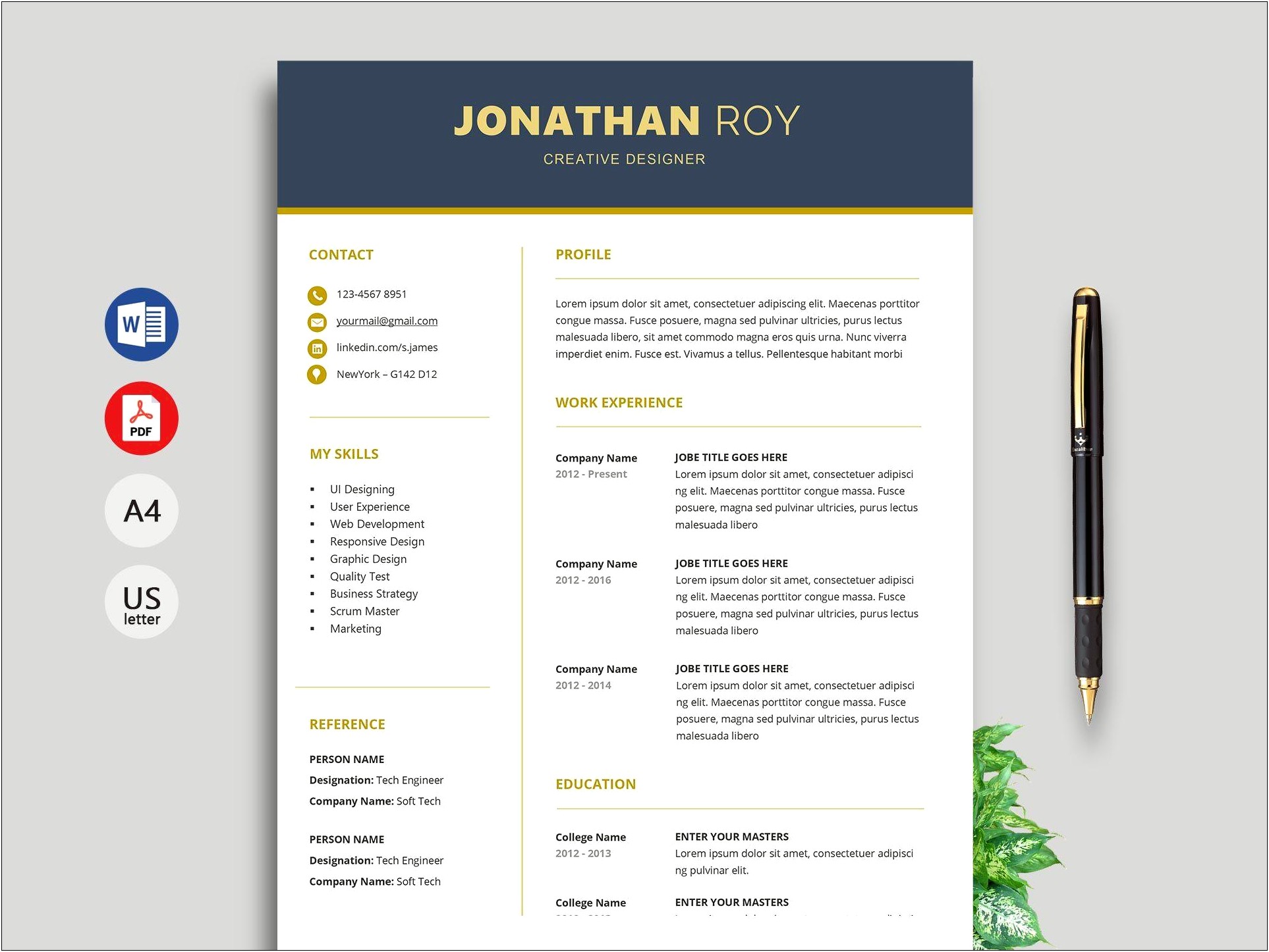 Cv Template Word Free Download 2016