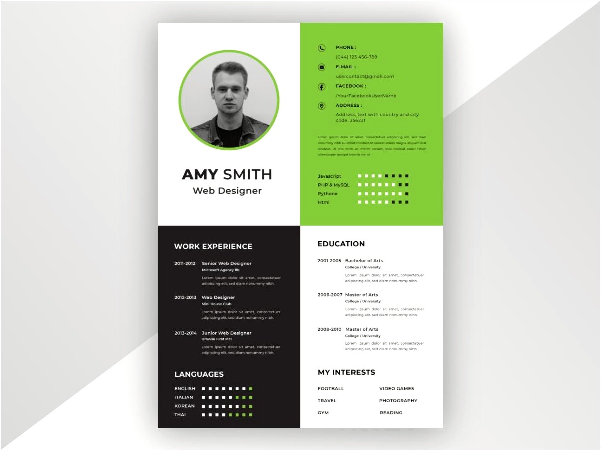 Cv Templates For Freshers Free Download