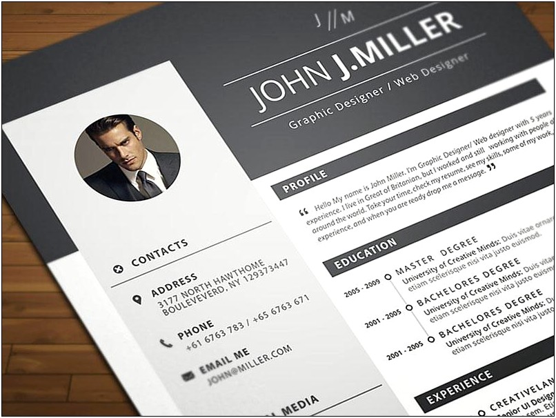 Cv Templates With Photo Free Download Word Document