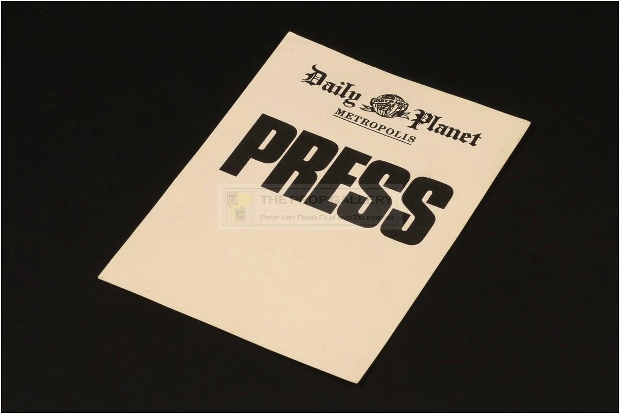 Daily Planet Press Pass Free Template