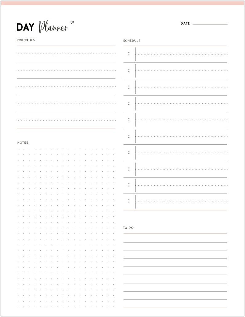 Daily Schedule Free Printable Daily Planner Template
