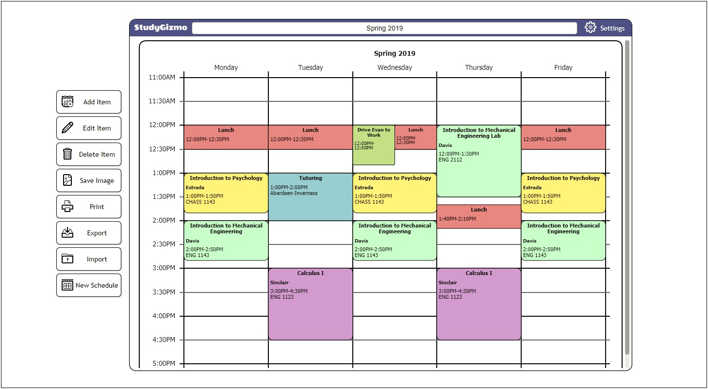 Daily Schedule Template Free For Classroom