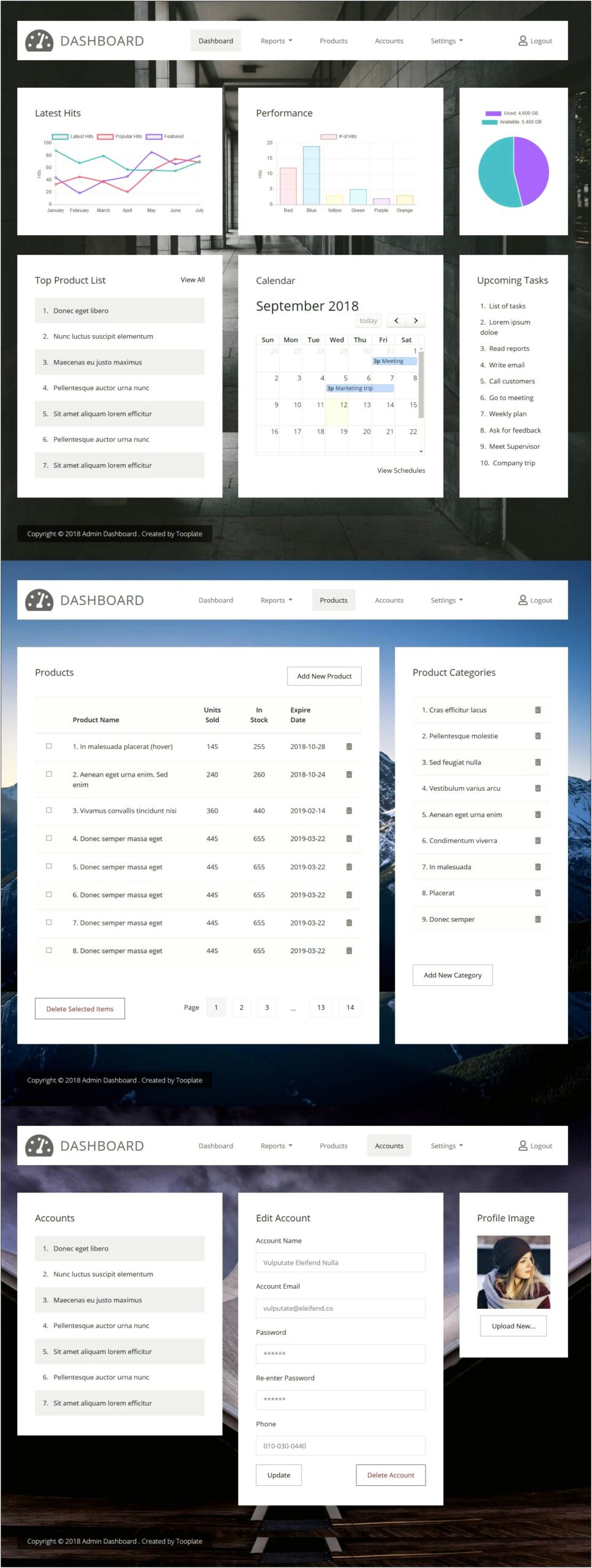 Dashboard Design Templates In Html Free Download