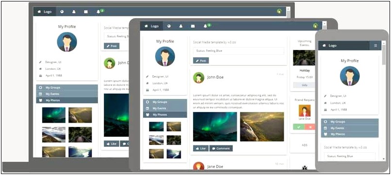 Day Day Bootstrap Social Network Template Free Download
