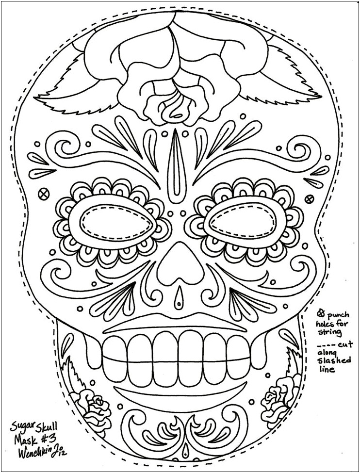Day Of The Dead Skull Templates Free