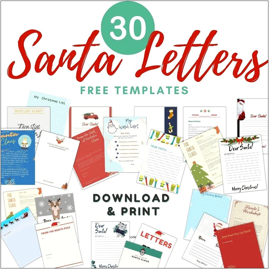 Dear Santa Cam Letter Template Free