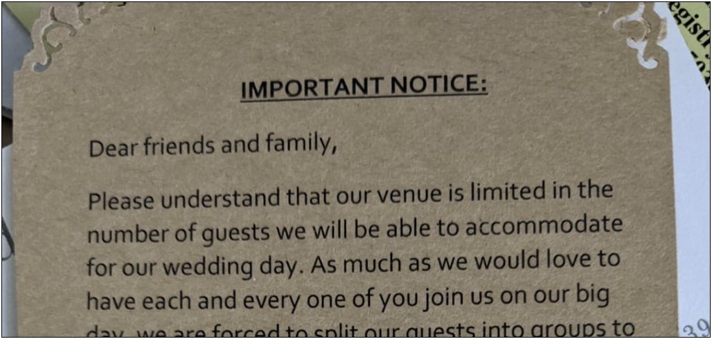 Declining A Wedding Invitation Sample Letter