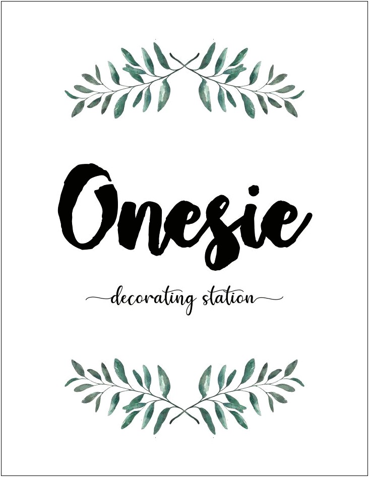 Decorate A Onesie Boy Sign Free Template