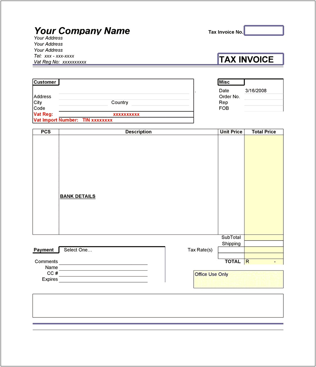 Delivery Note Template Excel Format Free Download