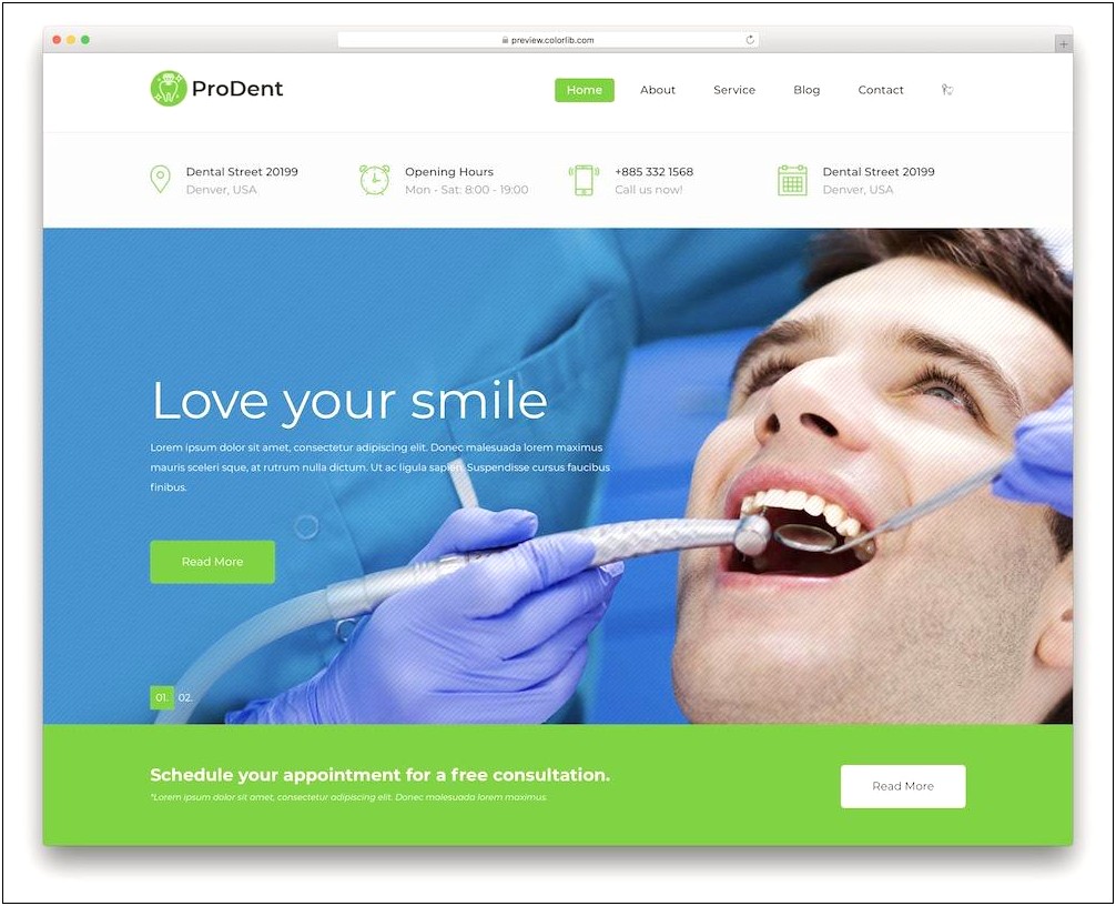 Dental Clinic Bootstrap Template Free Download