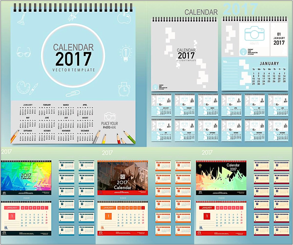 Desk Pad Calendar 2017 Template Free