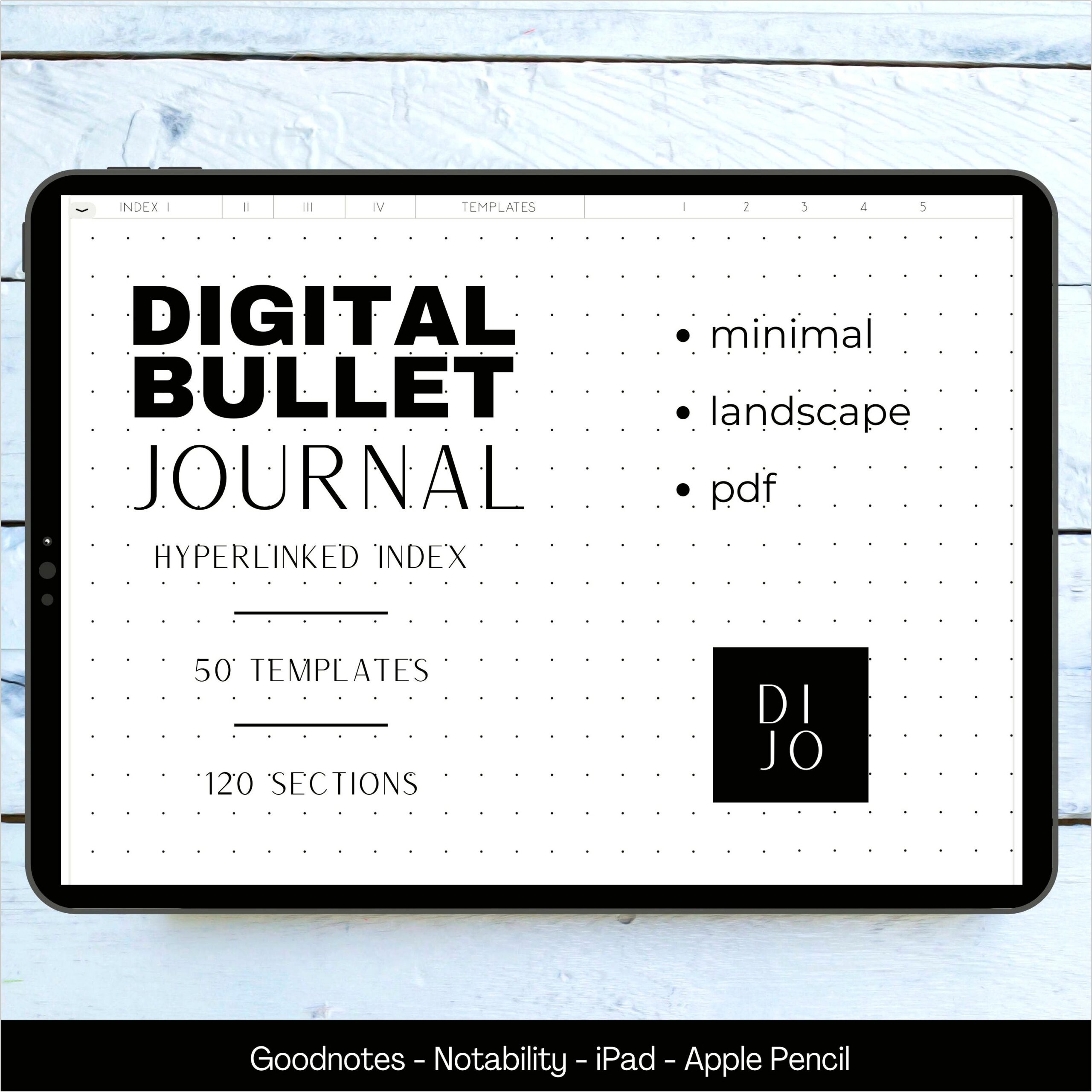 Digital Bullet Journaling Template Goodnotes Free