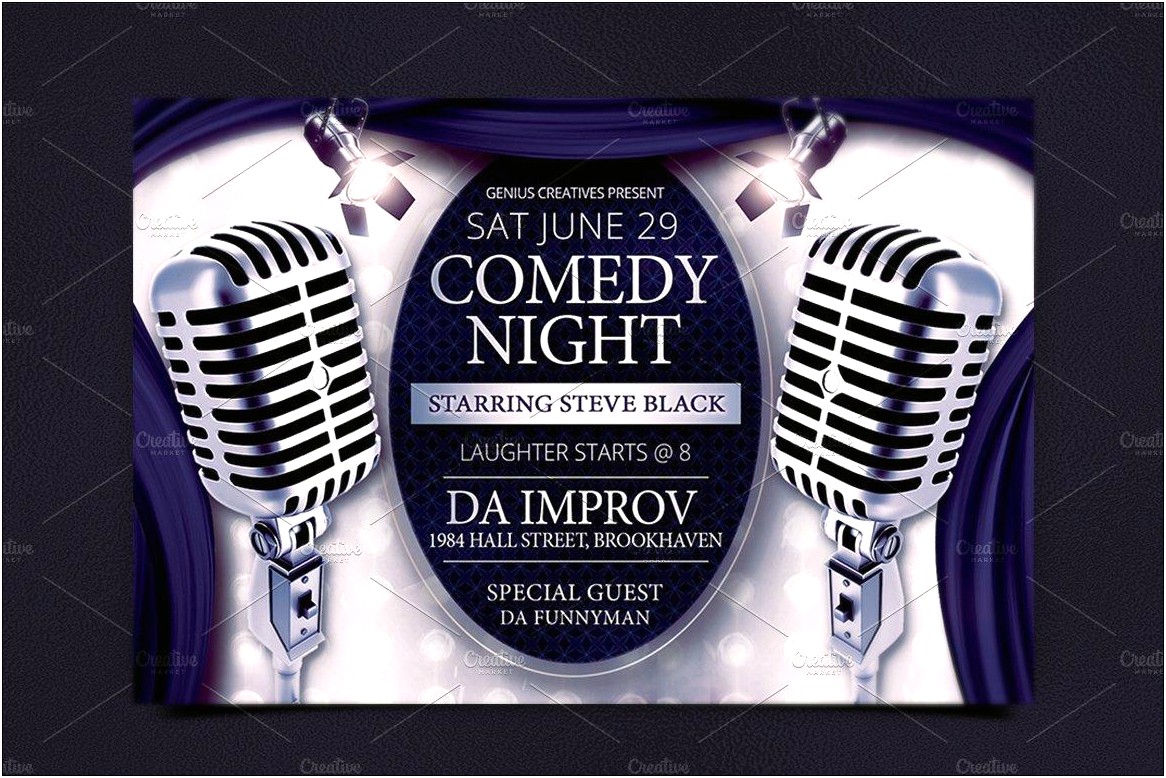 Dinner And Comedy Show Flyer Free Template