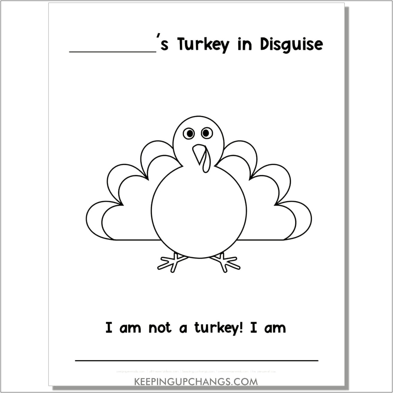 Disguise A Turkey Template Free Printable Preschoolers