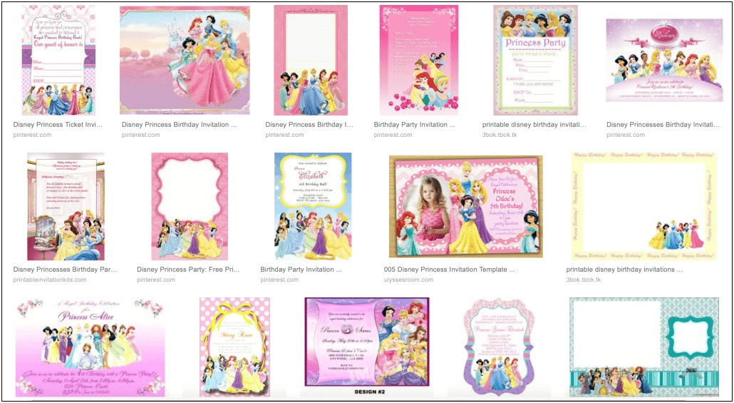 Disney Princess Birthday Invitation Template Free Download