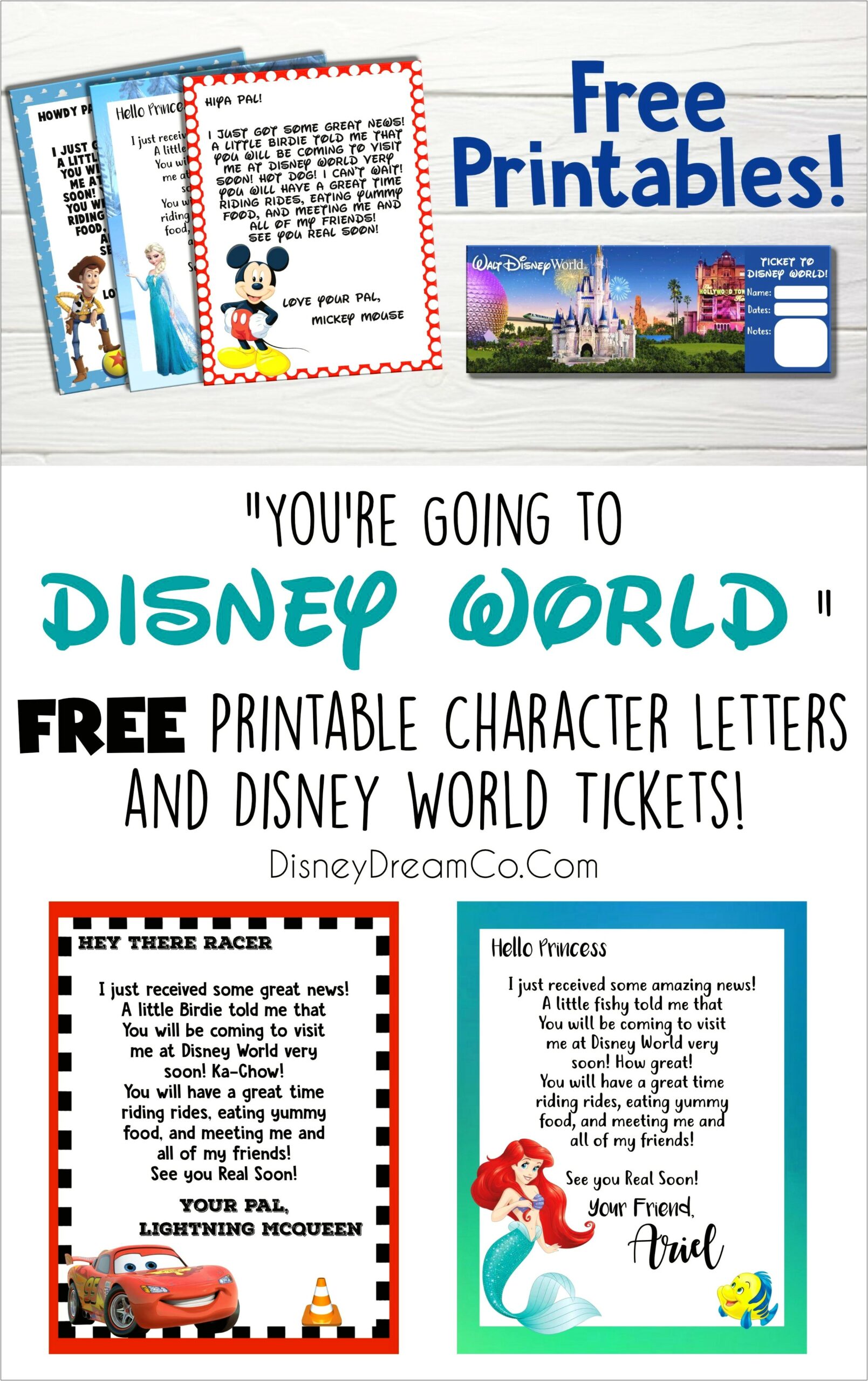 Disney World Surprise Letter Template Free