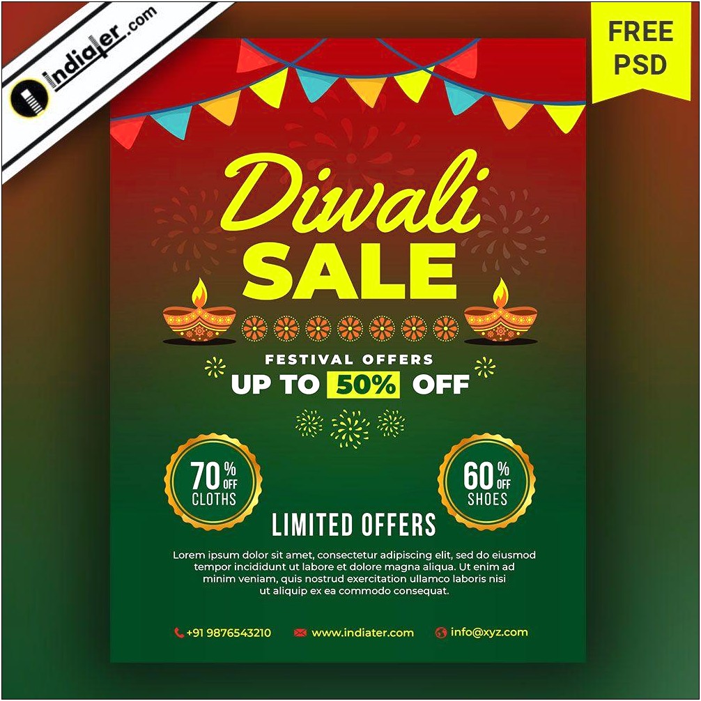 Diwali Sale Flyer Template Free Download