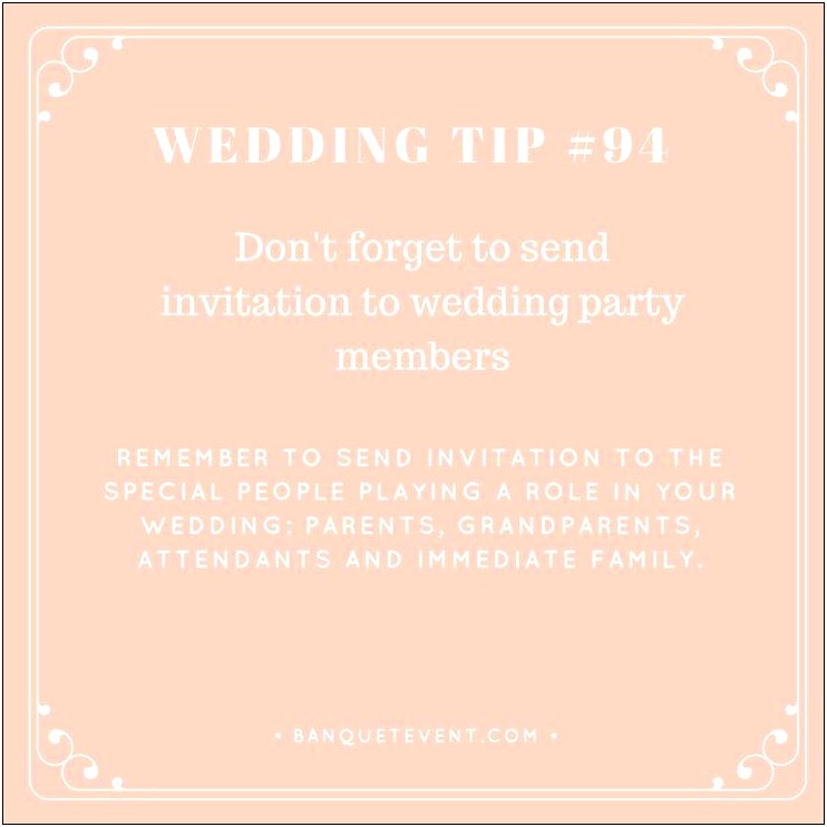 Do You Send Invitations To The Wedding Party