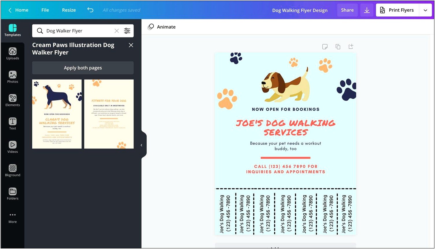Dog Walking Flyer Template Download Free