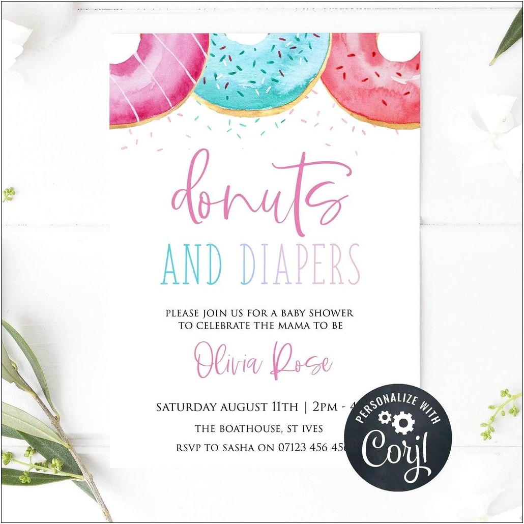 Donut Bridal Shower Invitations Free Templates