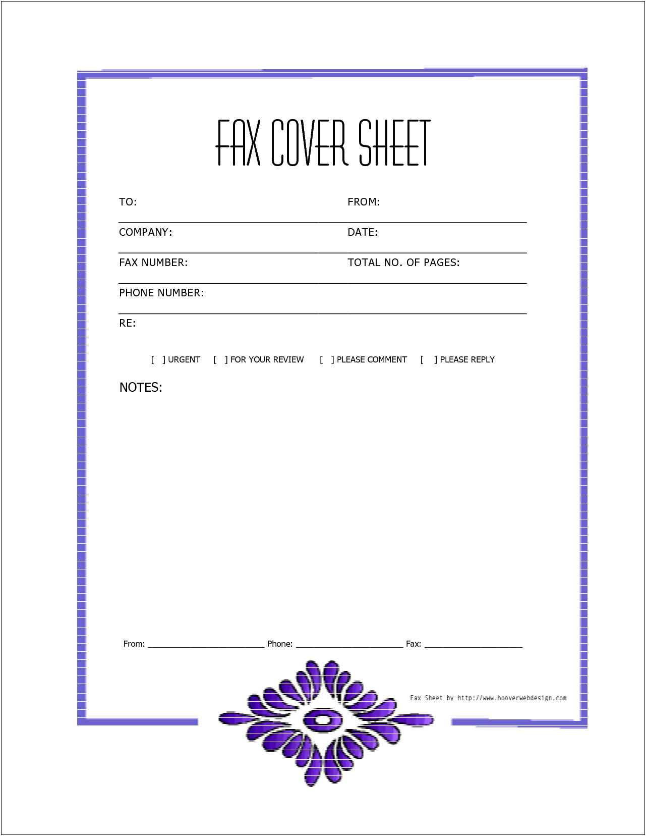 Download Free Fax Cover Sheet Template Word