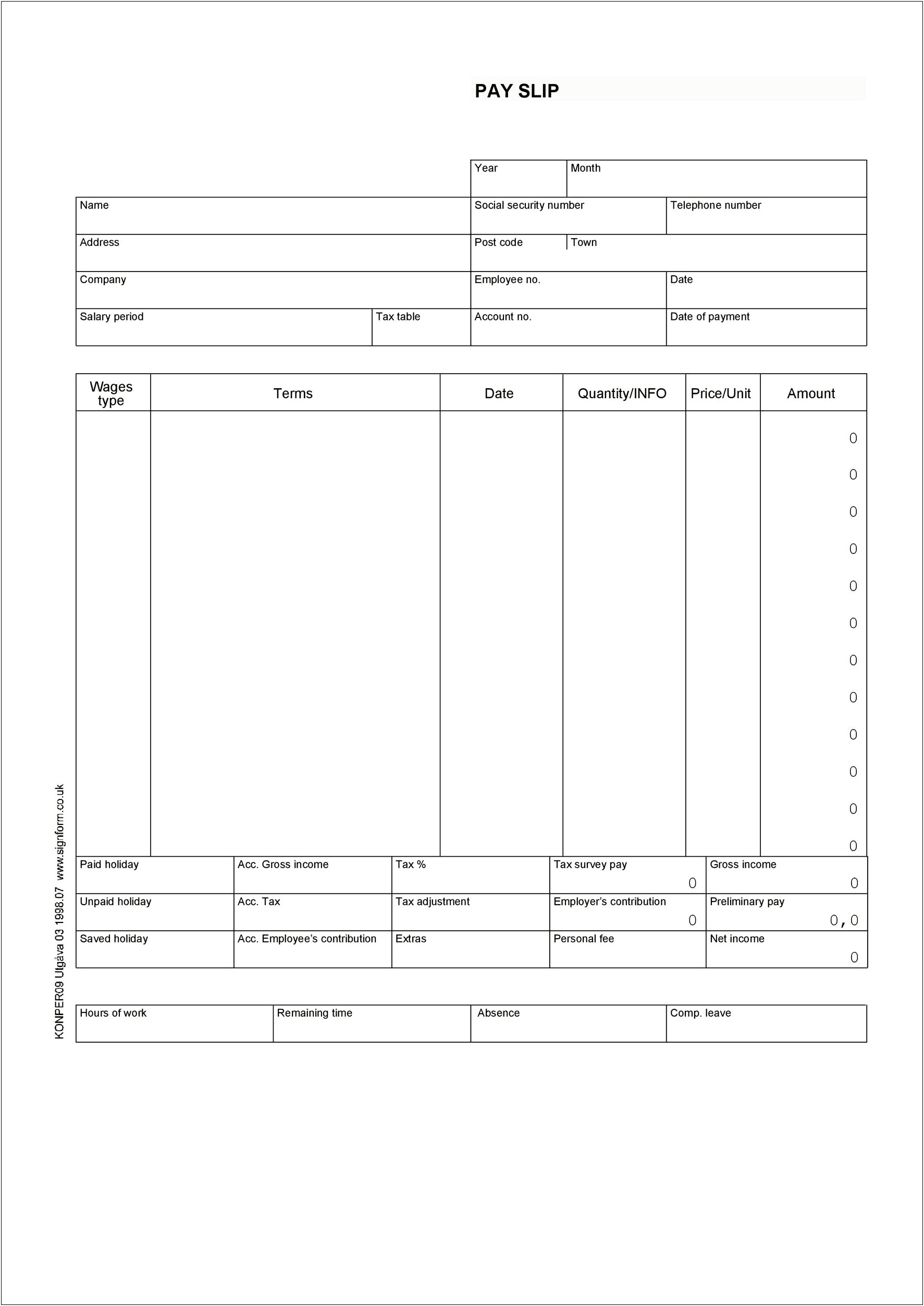 Download Free Quarterly Pay Stub Template Free