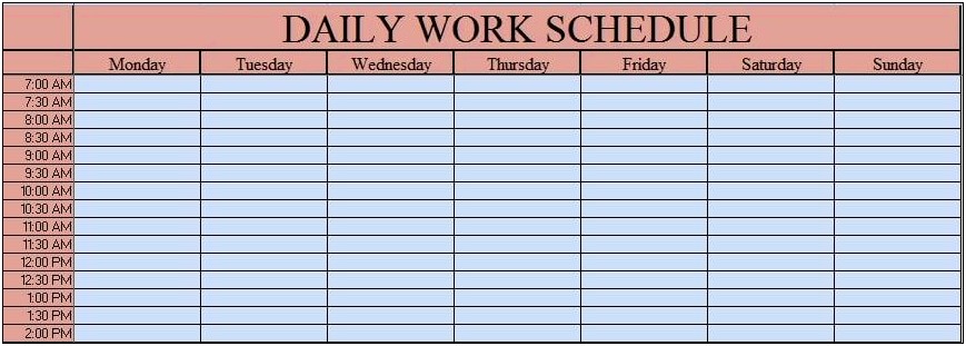 Download Free Time Schedule Template Excel