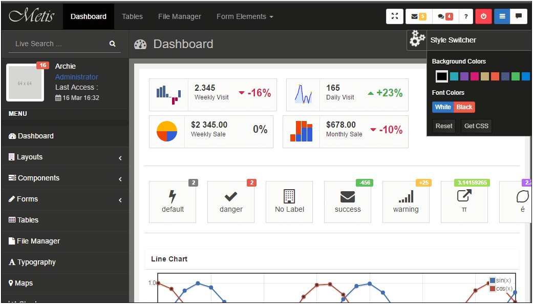 Download Simple Bootstrap Admin Template Free