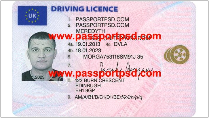 Download Uk Driver License Psd Template Free
