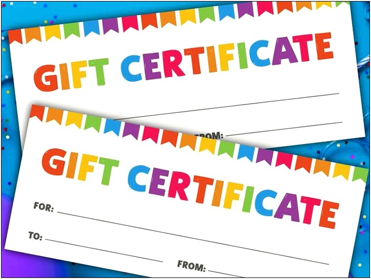 Downloadable Free Birthday Gift Certificate Template