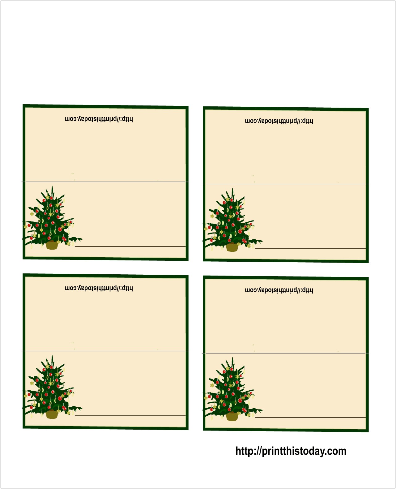 Downloadable Free Printable Christmas Place Cards Template