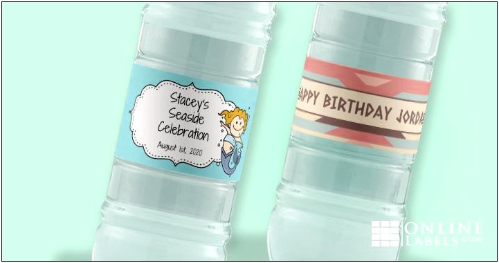 Downloadable Free Water Bottle Label Template