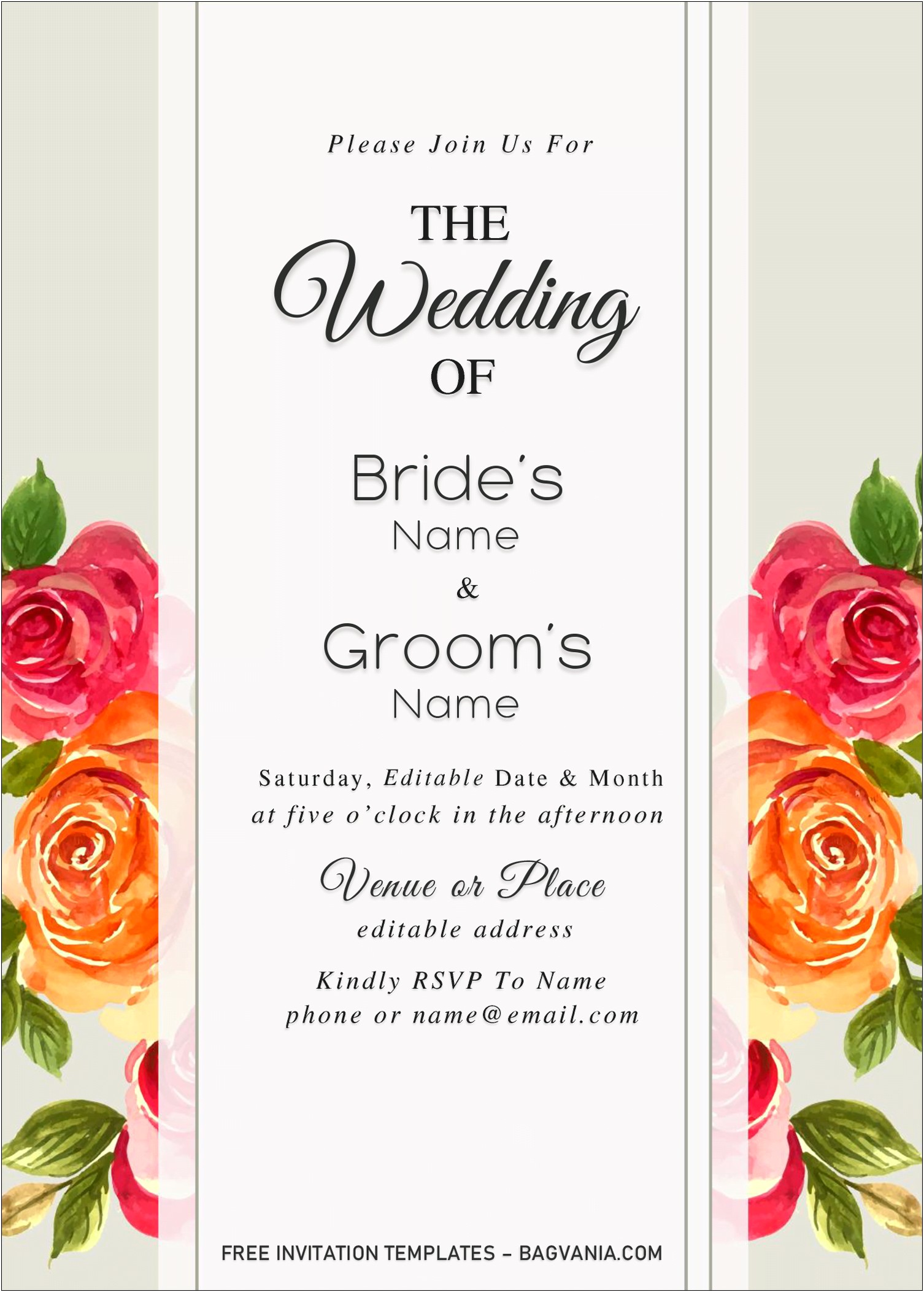 Downloadable Free Wedding Invitation Templates For Word