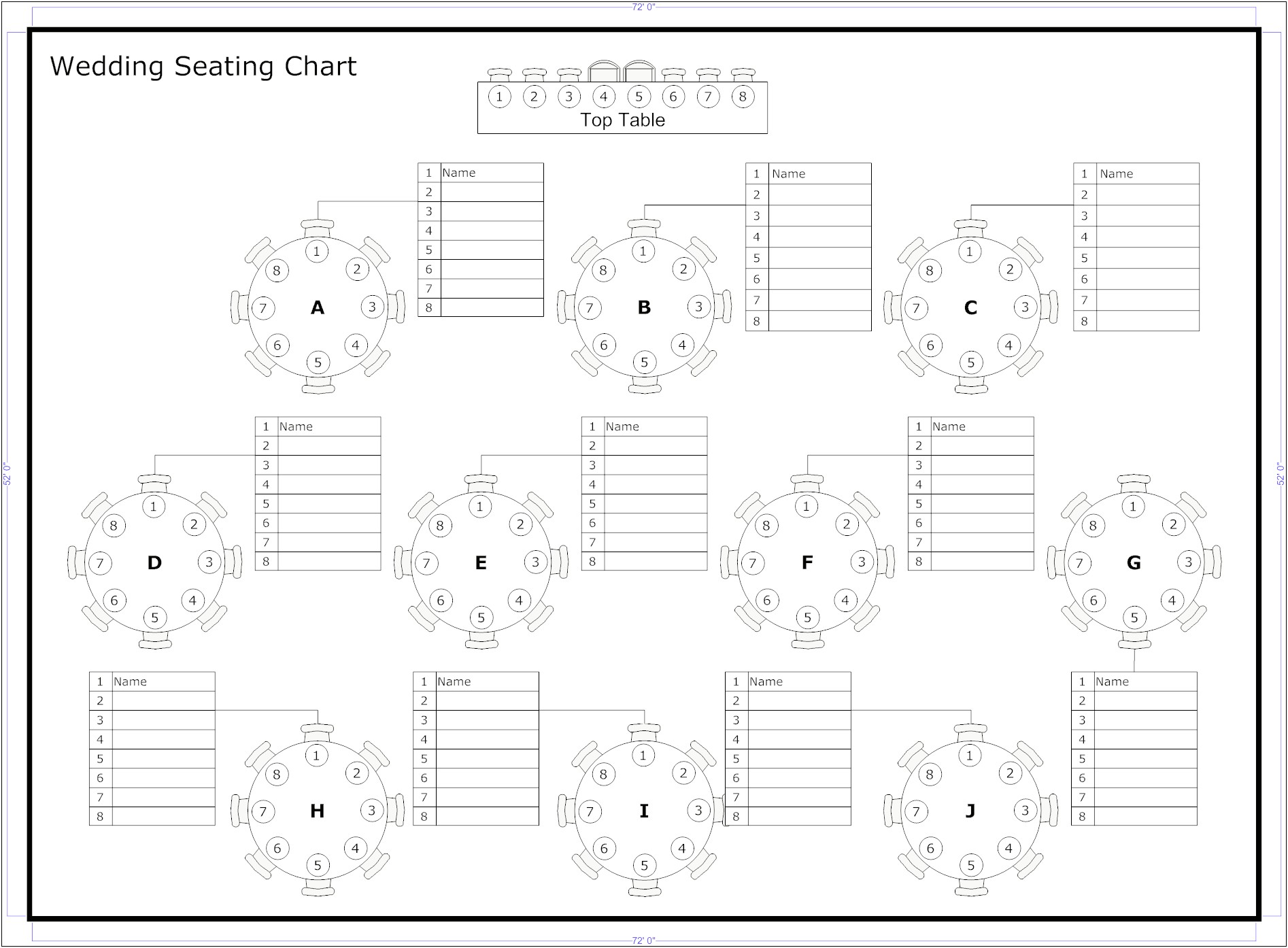 Downloadable Free Wedding Seating Chart Template Microsoft Word