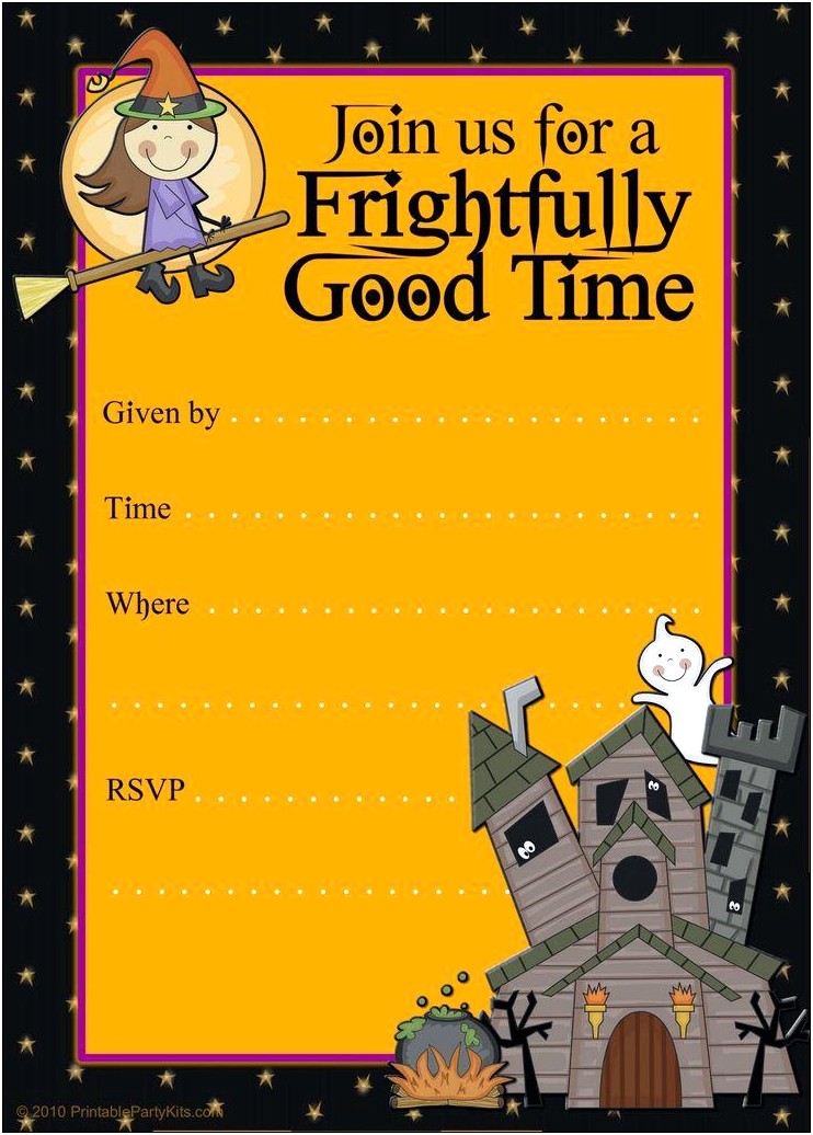 Downloadable Halloween Party Invitation Template Free