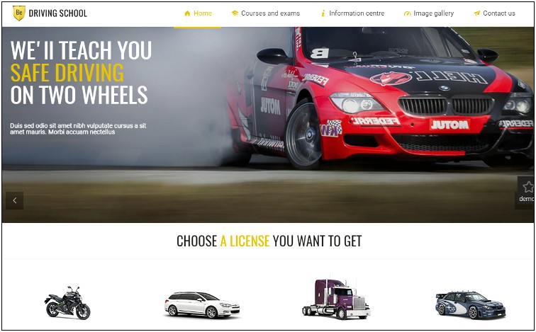 Driveme Driving Class School Html Template Free Download